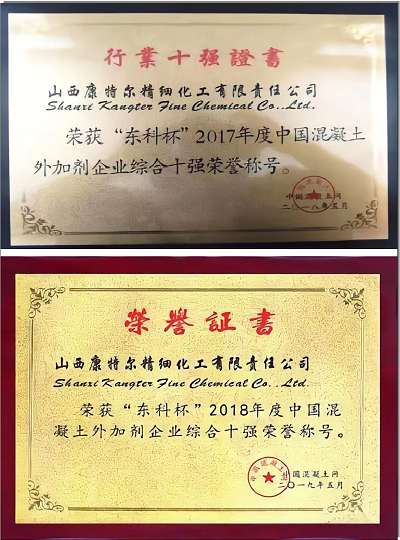 行業(yè)十強(qiáng)認(rèn)定證書